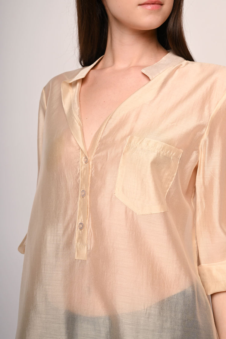 Camicia in mussola con taschino