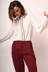 Pantaloni in viscosa con pinces