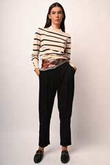 Pantaloni in viscosa con pinces