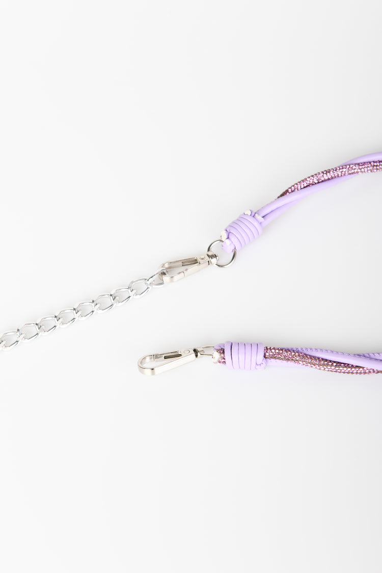 Cintura intrecciata con strass