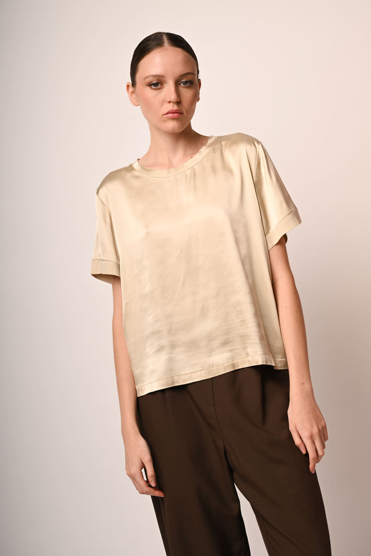 T-shirt in raso di viscosa