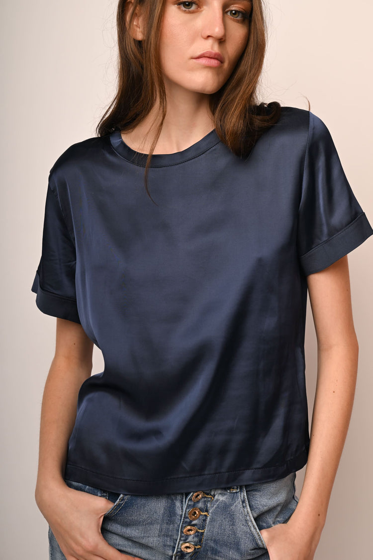 T-shirt in raso di viscosa