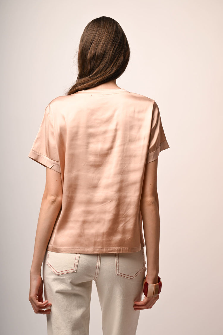 T-shirt in raso di viscosa