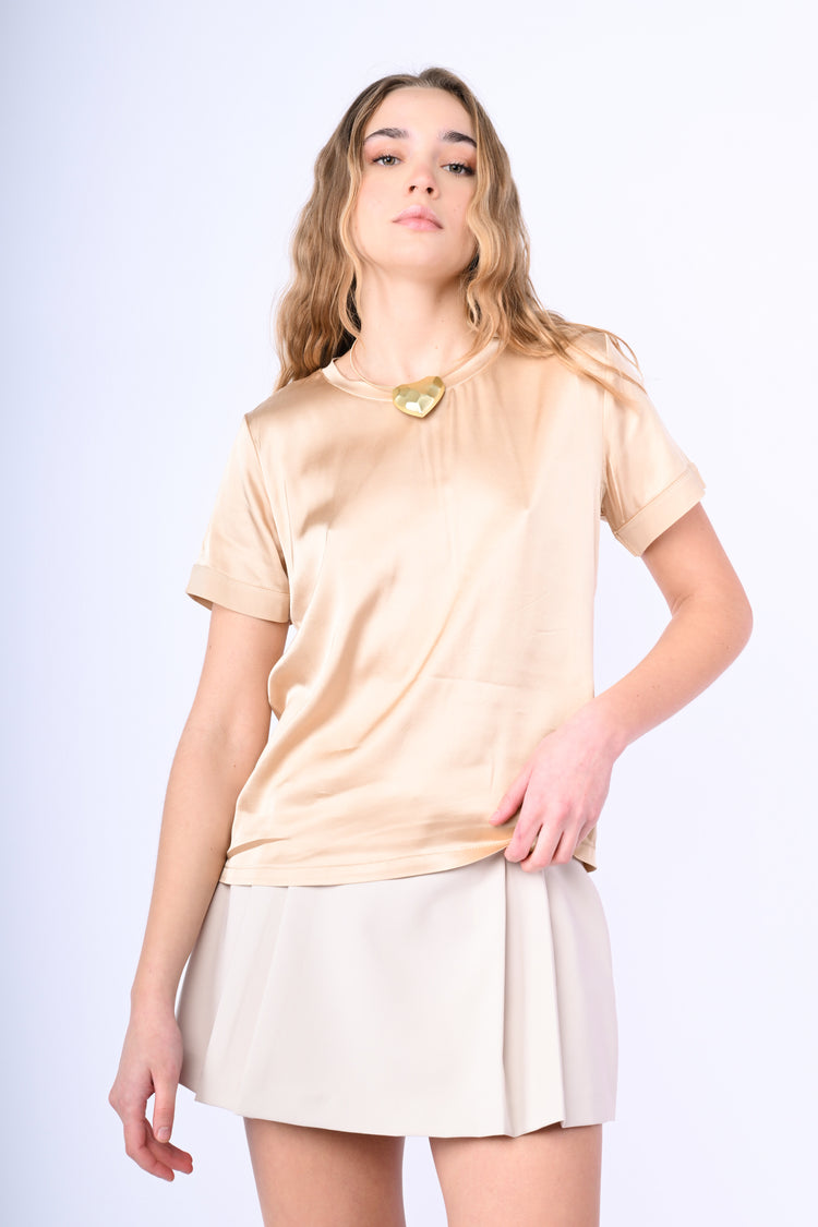 T-shirt in raso di viscosa