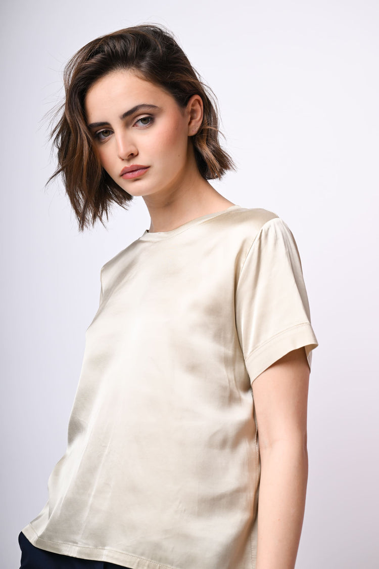 T-shirt in raso di viscosa
