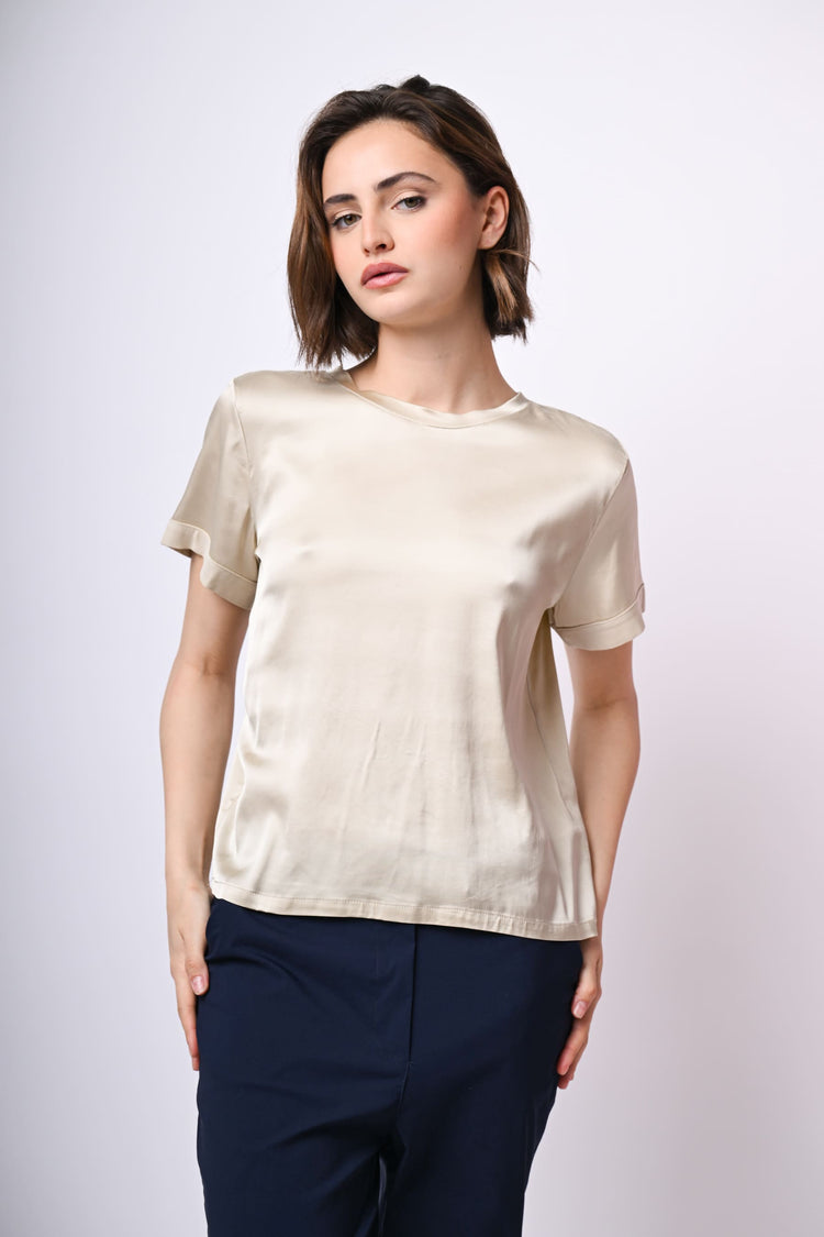 T-shirt in raso di viscosa