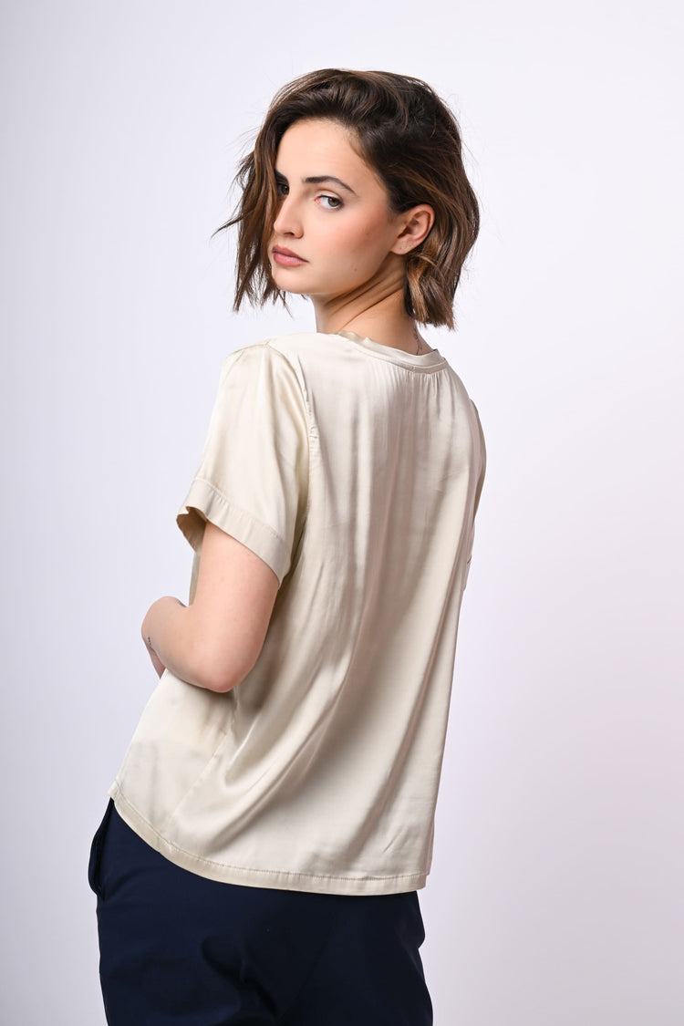 T-shirt in raso di viscosa