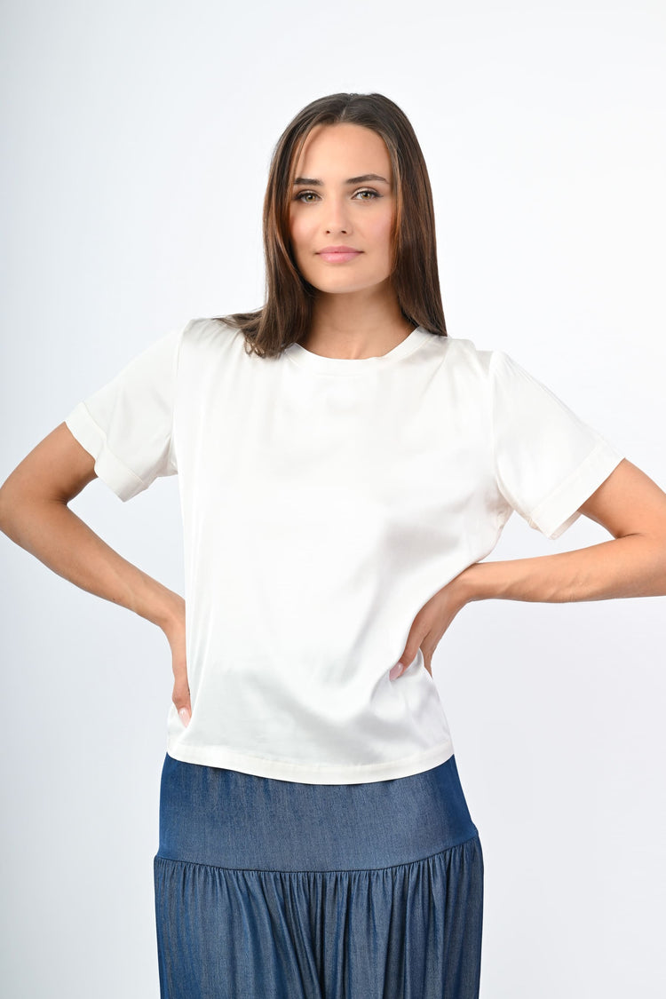T-shirt in raso di viscosa