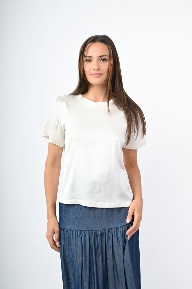 T-shirt in raso di viscosa