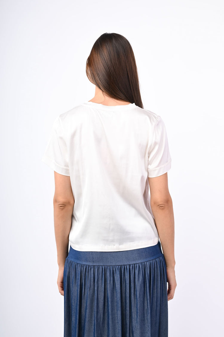 T-shirt in raso di viscosa
