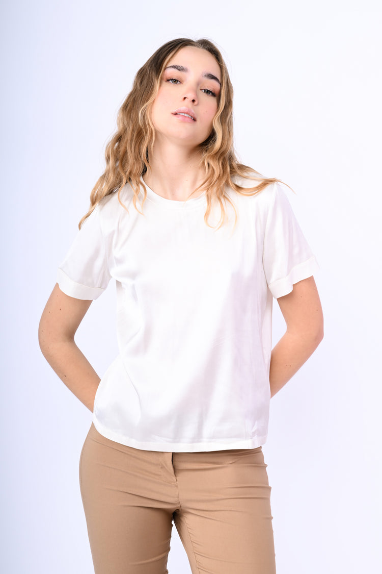 T-shirt in raso di viscosa