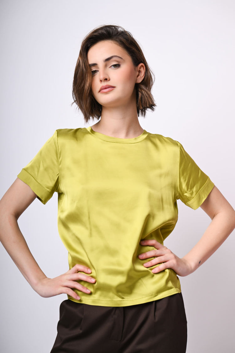 T-shirt in raso di viscosa