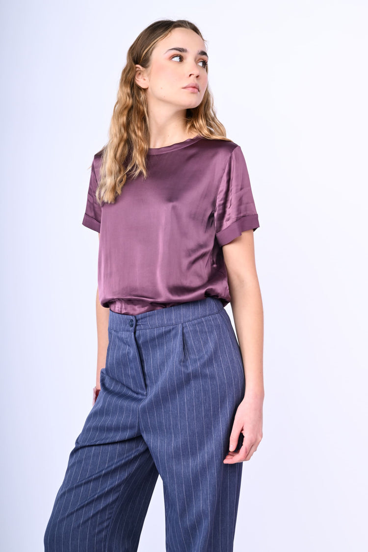 T-shirt in raso di viscosa