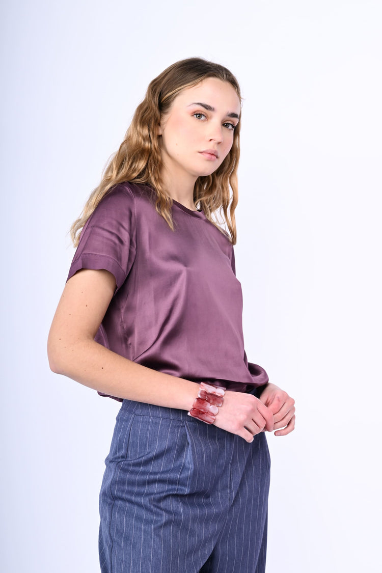 T-shirt in raso di viscosa