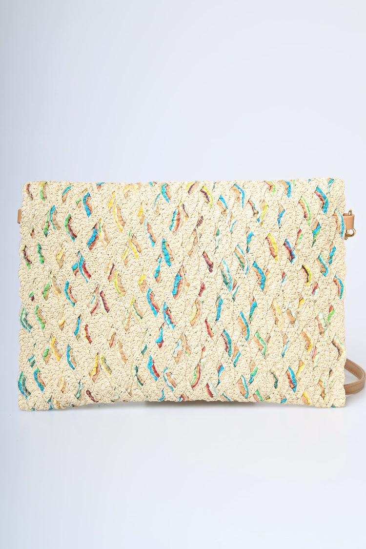 Pochette in paglia intrecciata