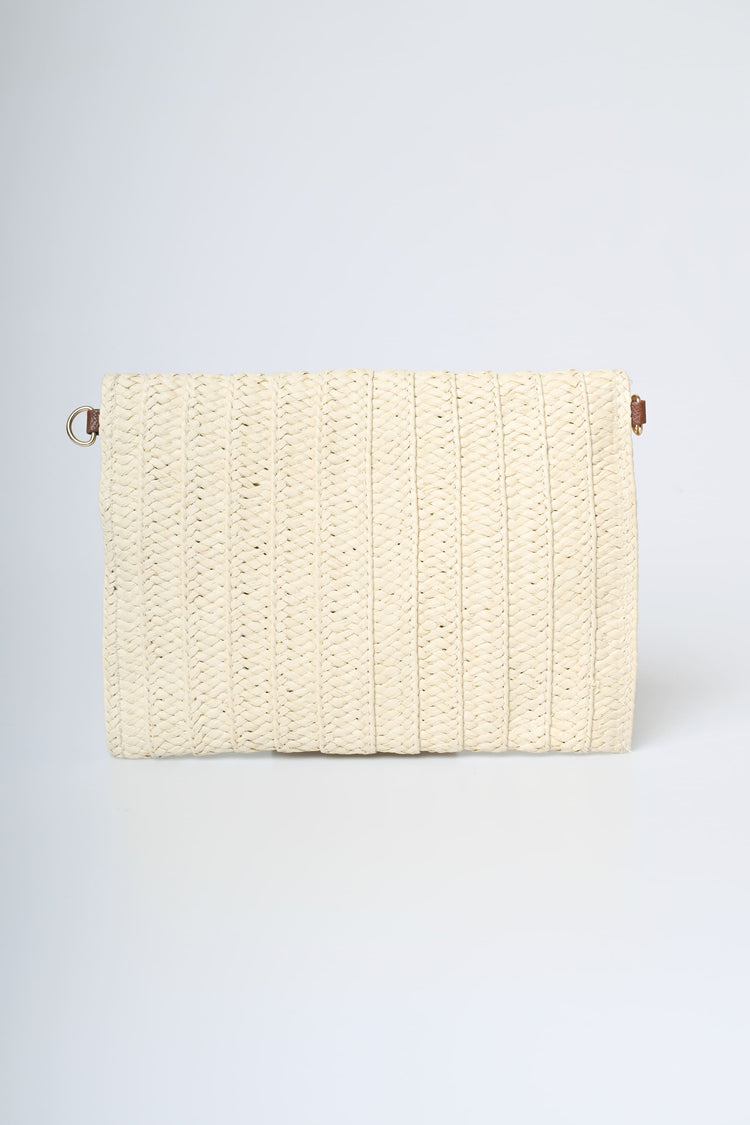 Pochette in paglia con decorazione