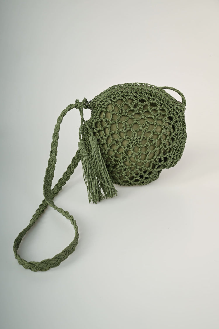 Borsa tonda in paglia