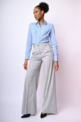 Pantaloni palazzo in gessato lurex