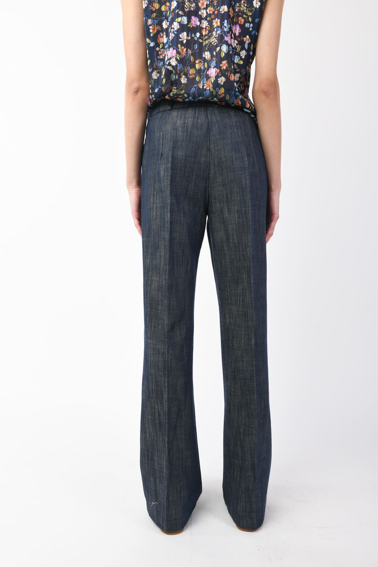 Pantaloni palazzo effetto denim