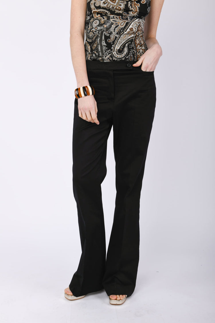 Pantaloni svasati in cotone stretch