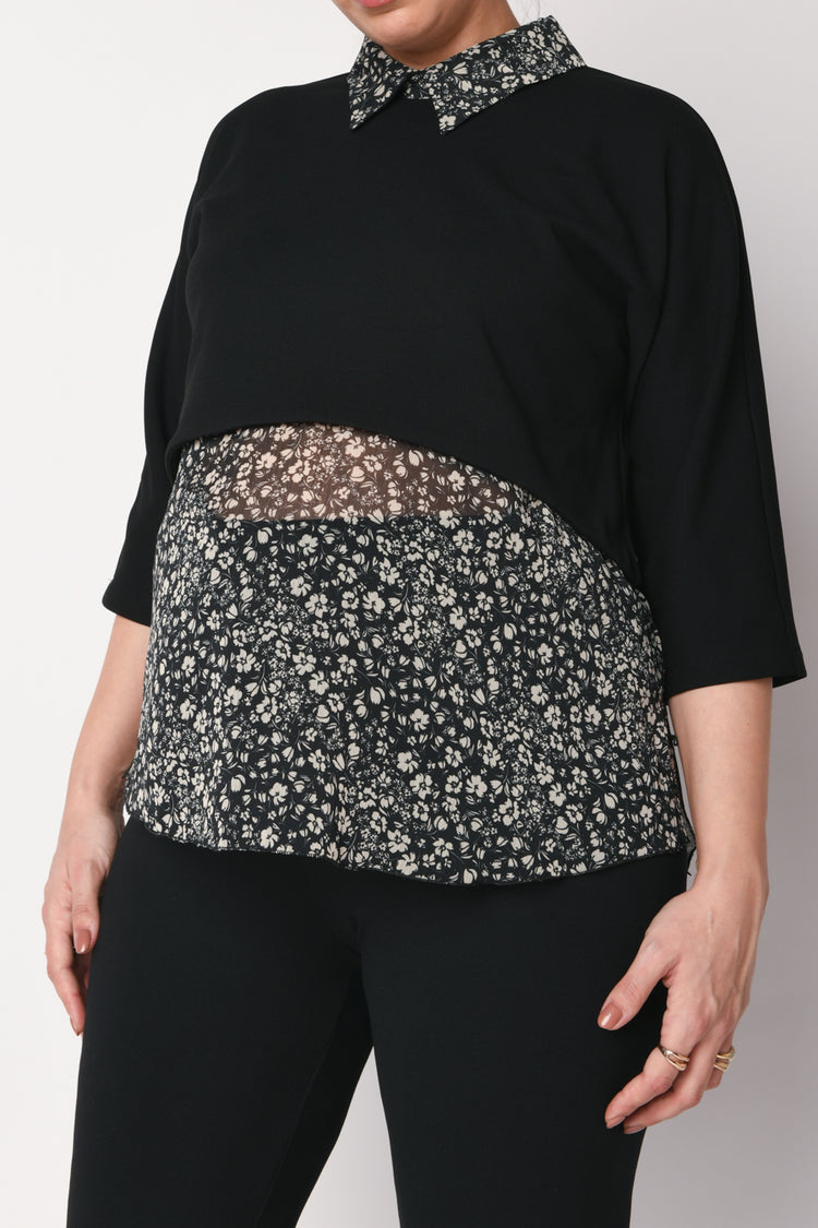 Blusa premaman effetto 2-in-1