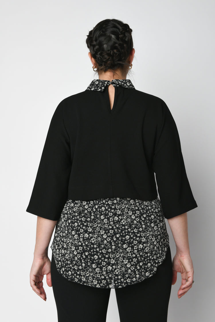 Blusa premaman effetto 2-in-1