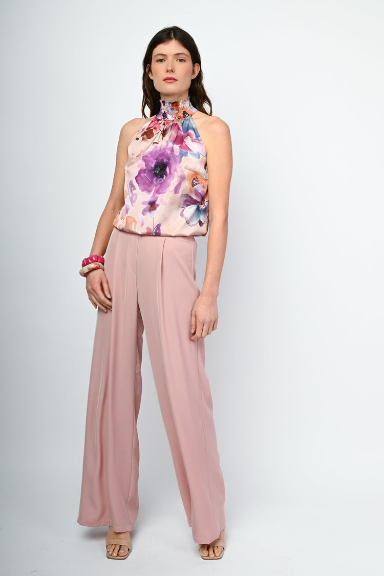 Top allamericana con stampa floreale