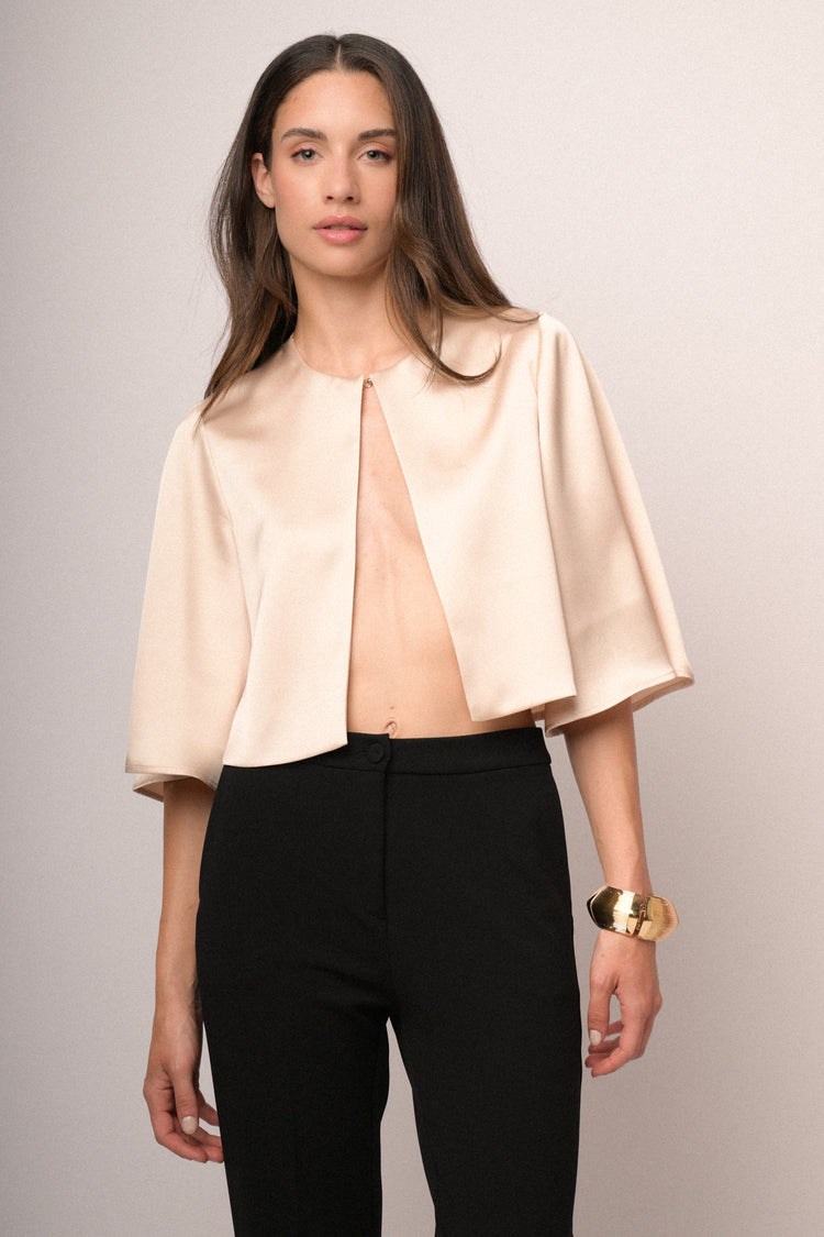 Bolero in raso beige