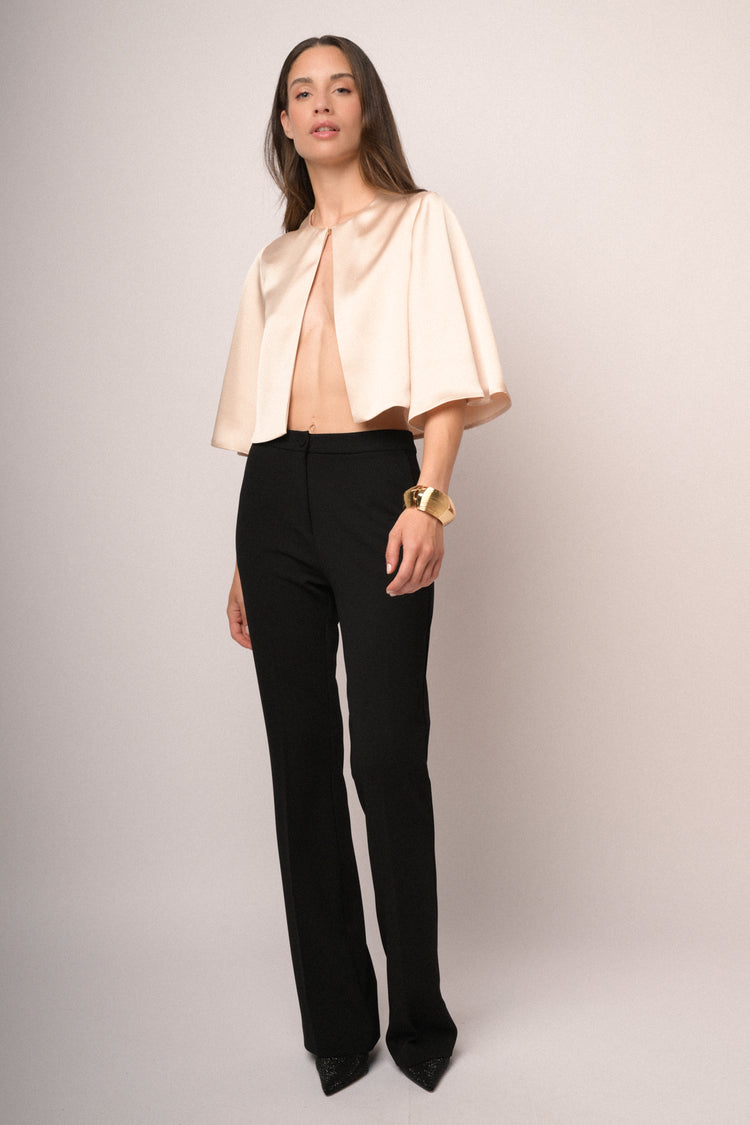 Bolero in raso beige