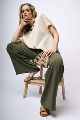 Pantaloni palazzo con pieghe