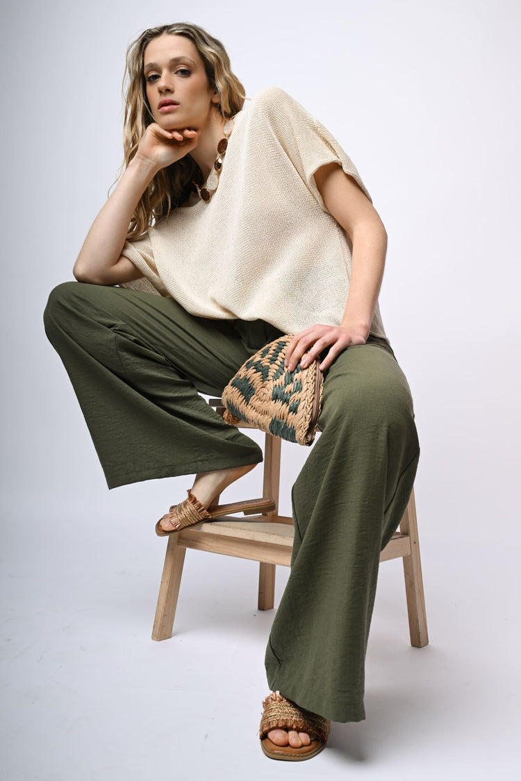 Pantaloni palazzo con pieghe