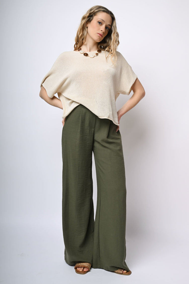 Pantaloni palazzo con pieghe