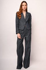 Pantaloni palazzo effetto denim