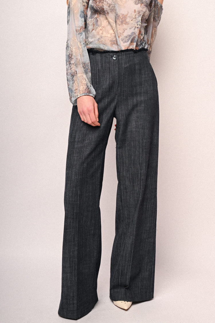 Pantaloni palazzo effetto denim