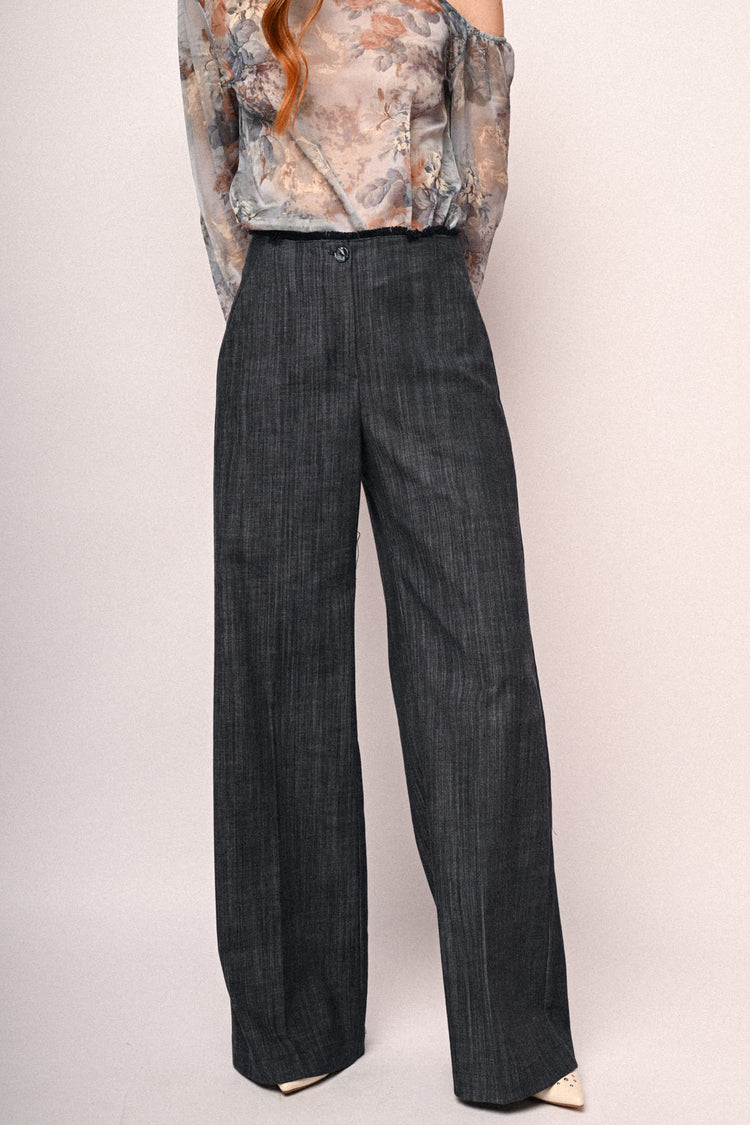 Pantaloni palazzo effetto denim
