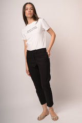 Pantaloni neri slim-fit misto viscosa