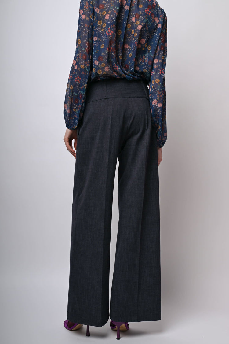 Pantaloni palazzo misto viscosa