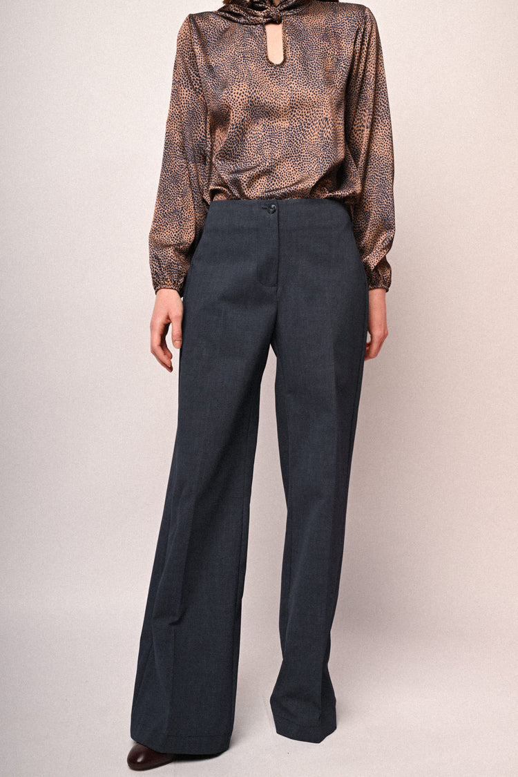 Pantaloni palazzo effetto denim