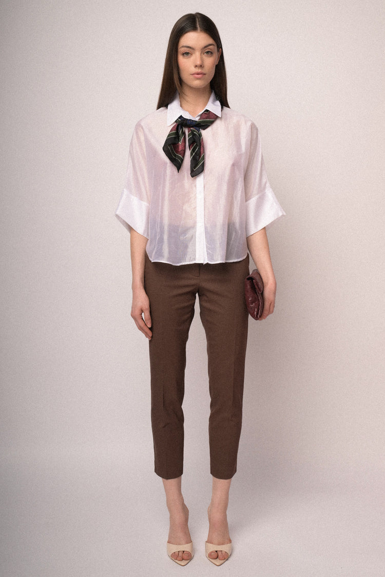 Pantaloni slim-fit misto viscosa