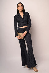 Pantaloni palazzo in jacquard