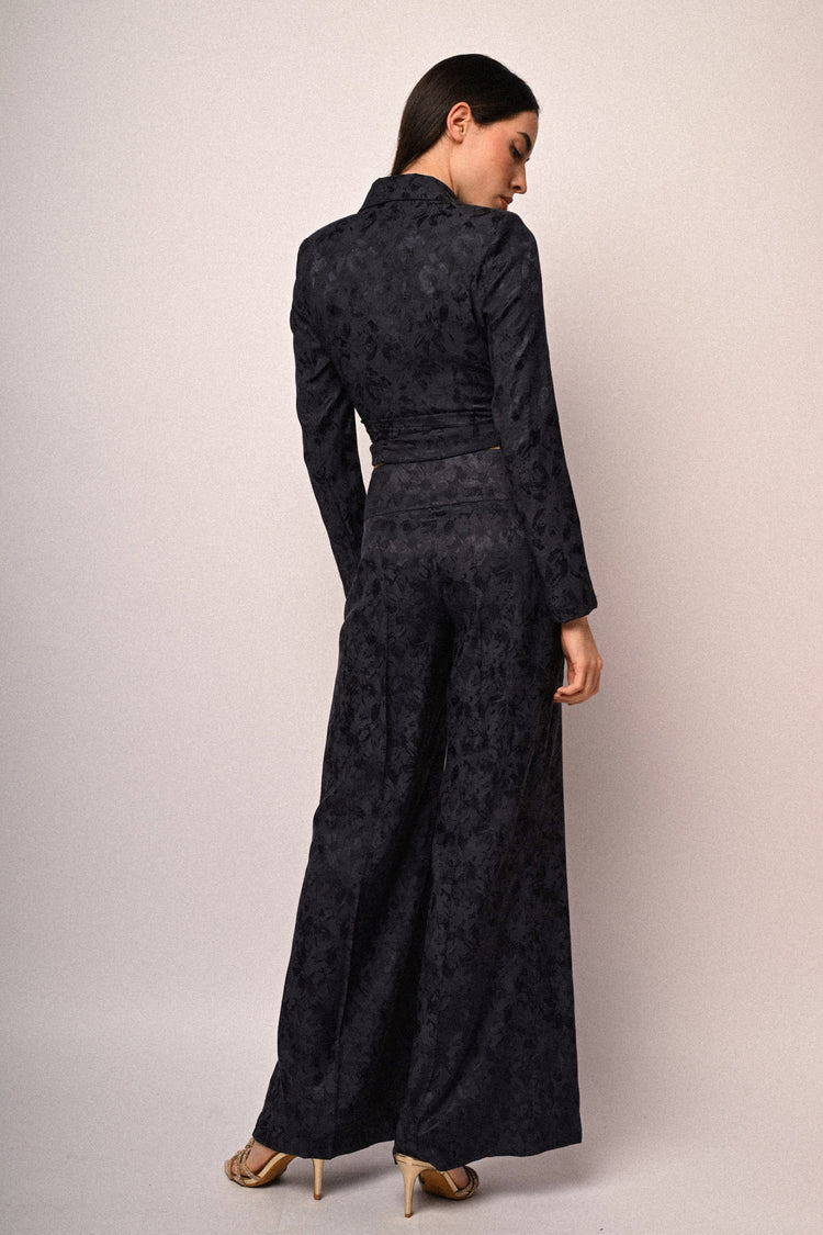 Pantaloni palazzo in jacquard