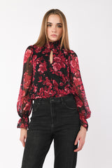 Blusa a stampa floreale