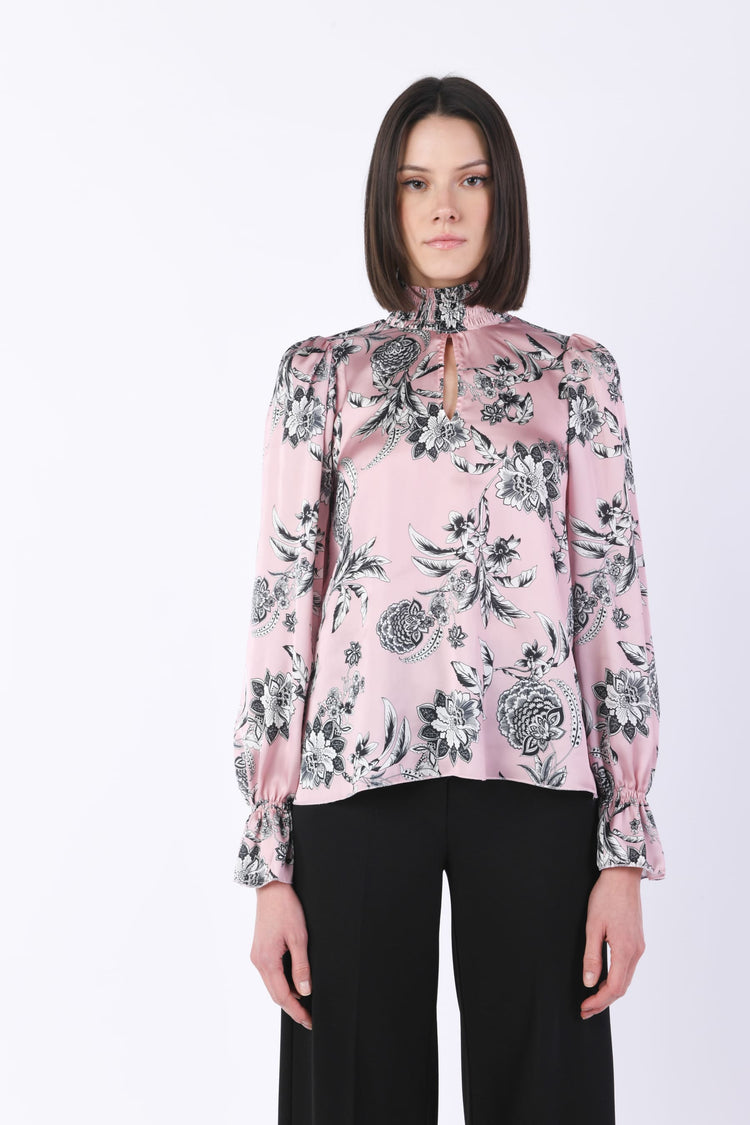Blusa a stampa floreale