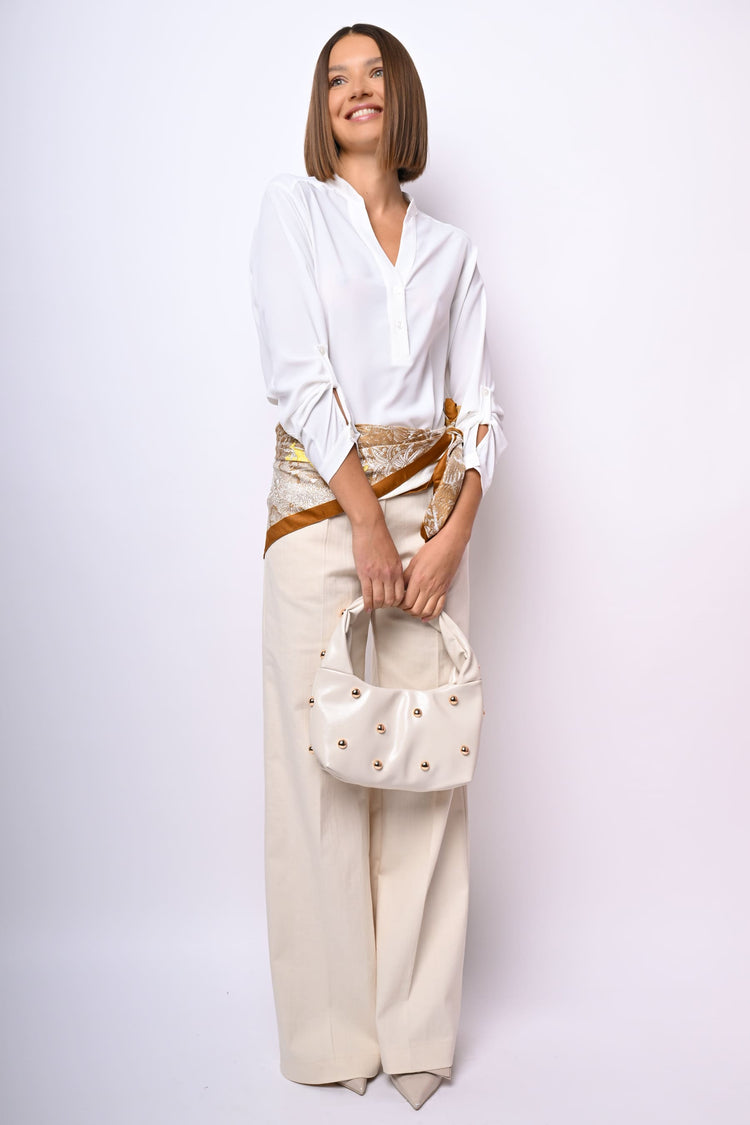 Pantaloni palazzo misto cotone