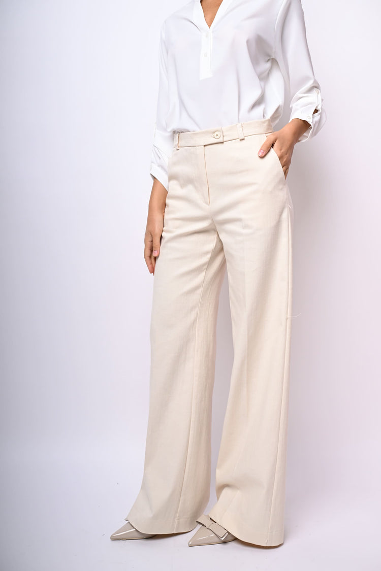 Pantaloni palazzo misto cotone