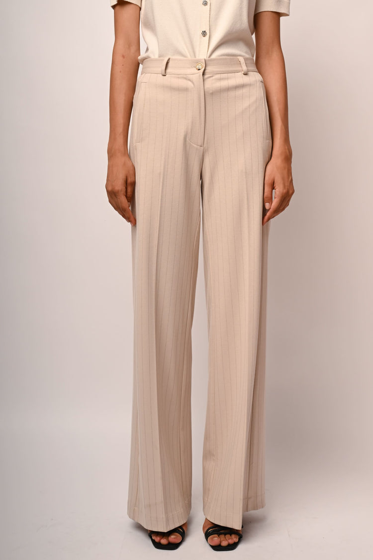 Pantaloni palazzo gessati glitter