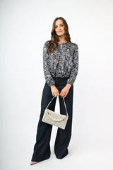 Blusa in georgette lurex a stampa paisley
