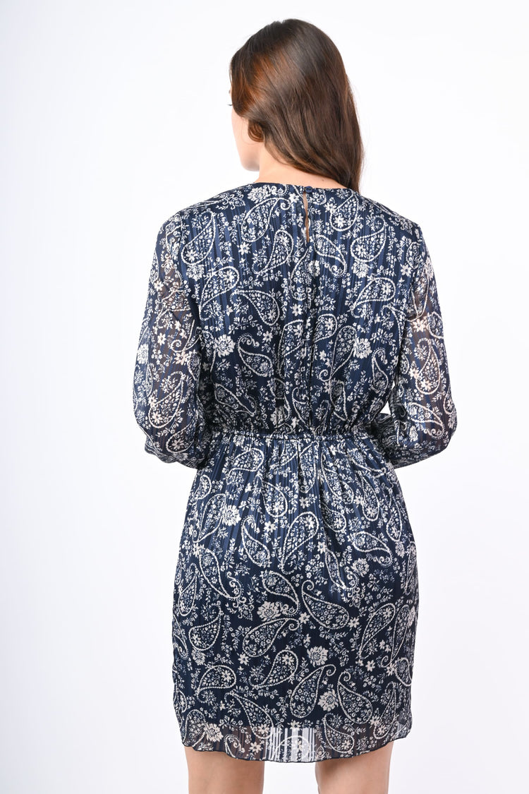 Mini abito a stampa paisley lurex