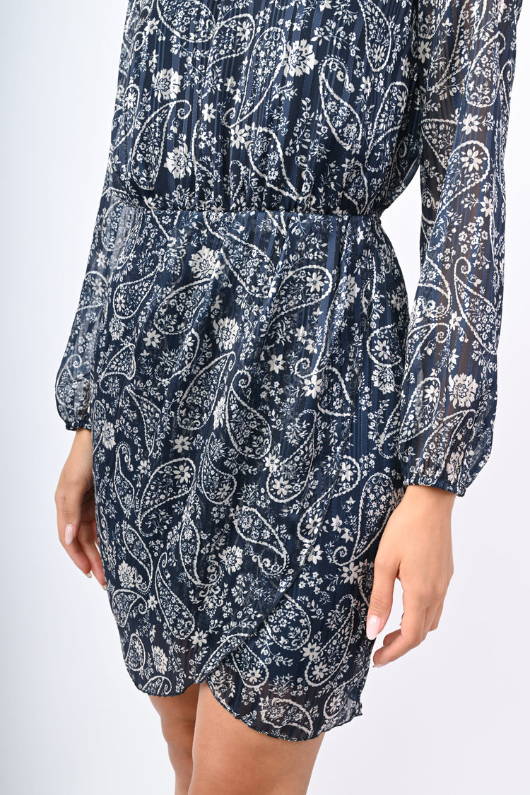 Mini abito a stampa paisley lurex