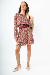 Mini abito a stampa floreale lurex